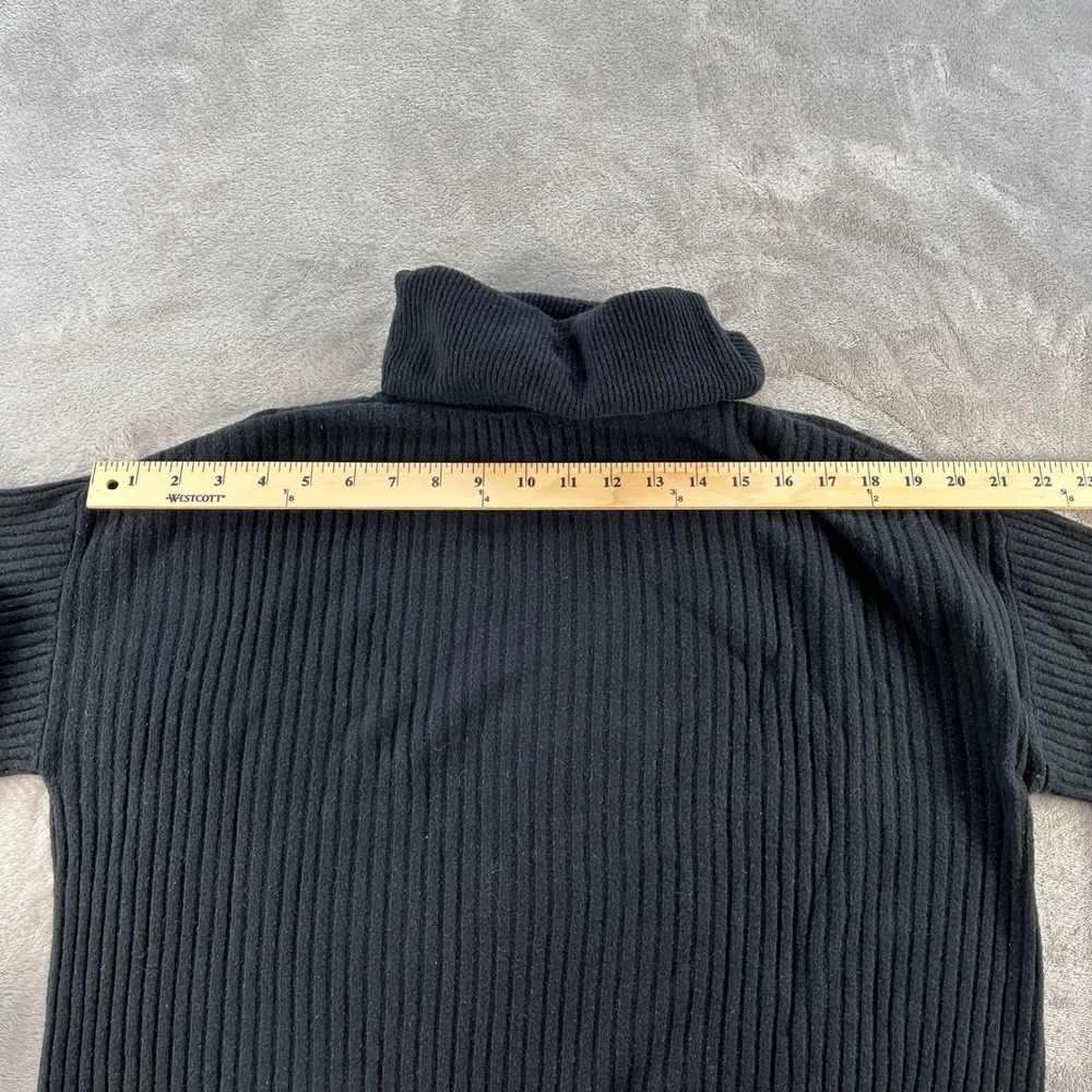 Gap Turtleneck Sweater Womens S Tall Black Ribbed Knit Drop Shoulder Pullover - Picture 9 of 11